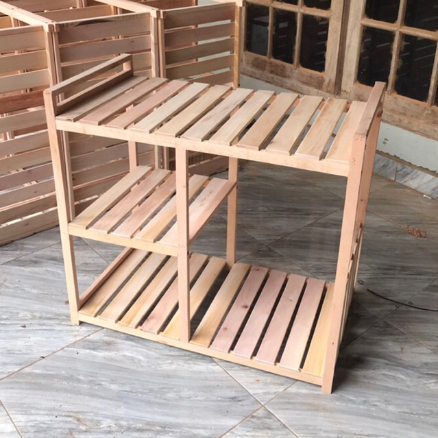 Meja kompor 2 tungku Meja serbaguna Meja dapur aesthetic