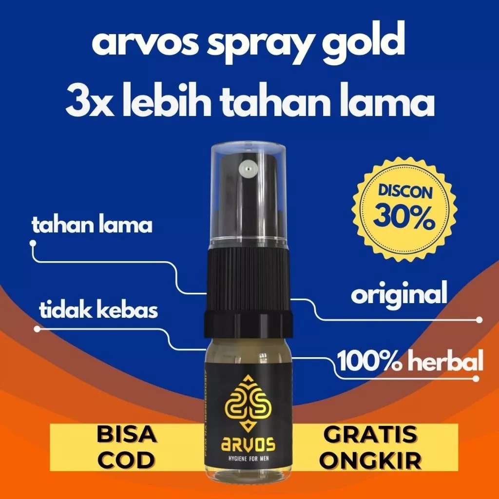 minyak pijat ARVOS SPRAY GOLD buat Tahan lama tanpa kebas spray antiseptic / minyak arvos original b