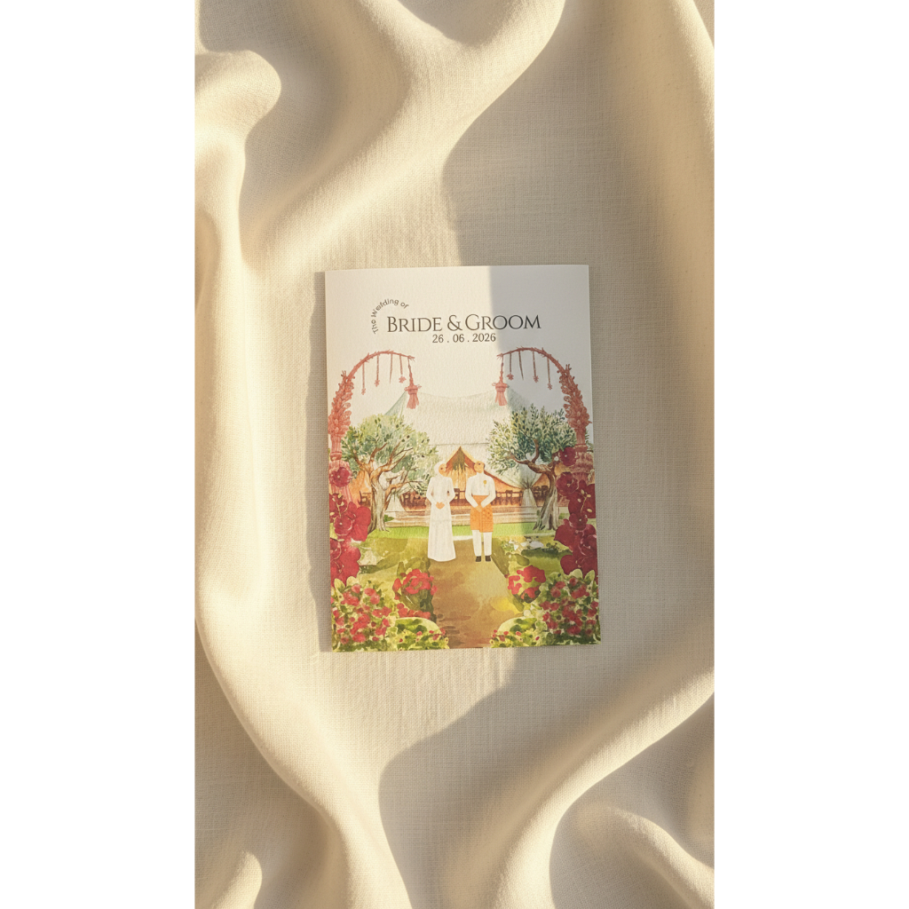 CUSTOM Undangan Soft-Cover Lipat 2 | UNDANGAN TRIFOLD | Custom DESAIN | Custom Isi