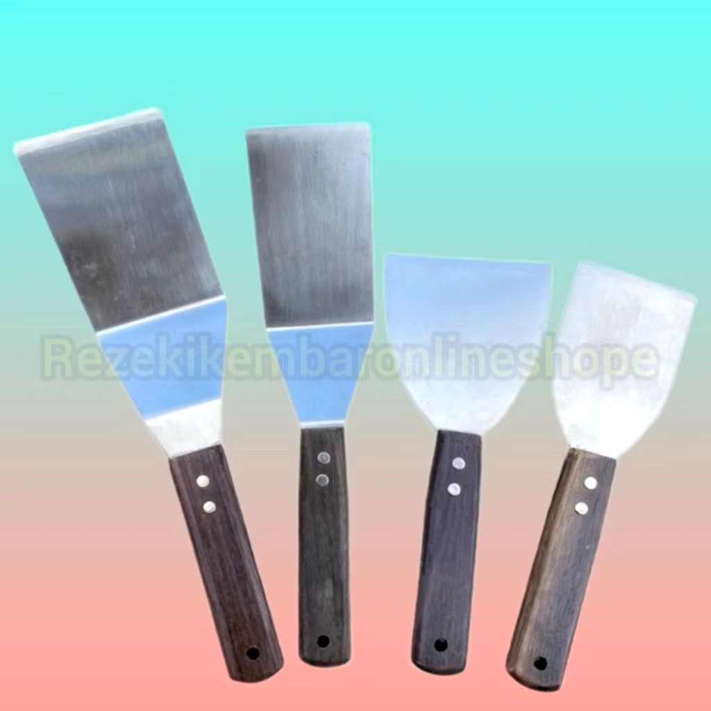 Spatula Stainless Bengkok Lurus/Scraper Martabak Roti Bakar/Spatula Martabak/Spatula Roti Bakar Keba