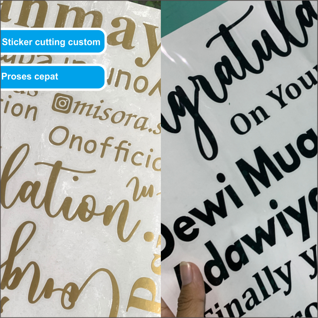 Sticker cutting custom | sticker kaca/mirror | Sticker wisuda