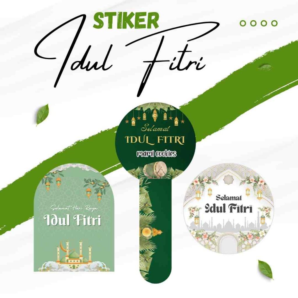 Label Stiker Lebaran Idul Fitri Bentuk Bulat Dove Pita untuk Hampers Parcel Kue Kering Sticker Ucapa