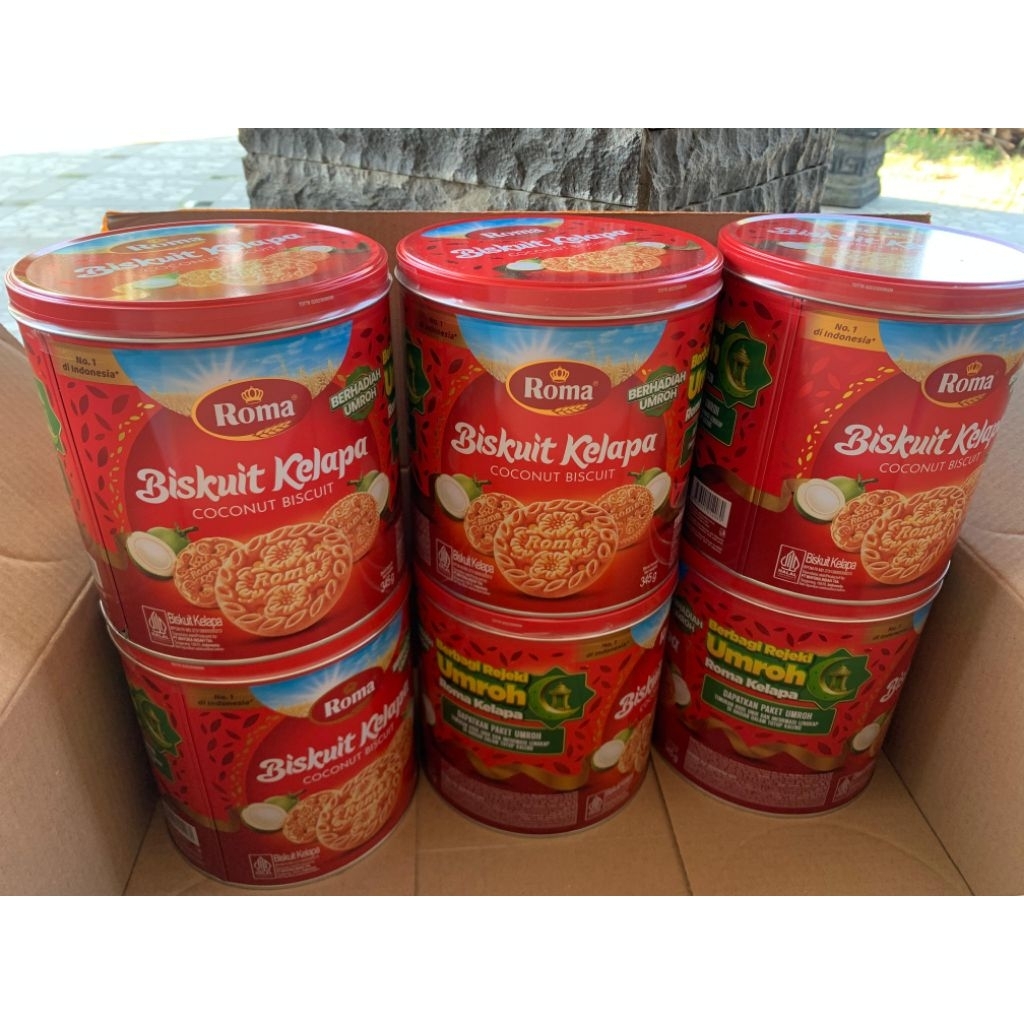 1 KARTON ROMA KELAPA BISKUIT KALENG ISI 6PCS