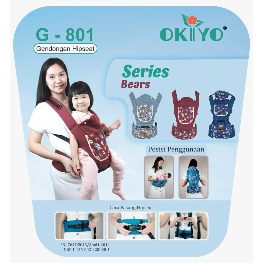 OKIYO Gendongan Hipseat Baby / Gendongan Depan Nyaman & Berkualitas
