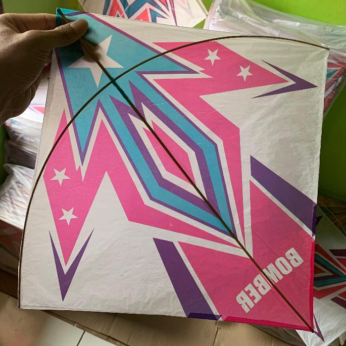layangan sukhoi standar motif print isi 25 - 50 pcs