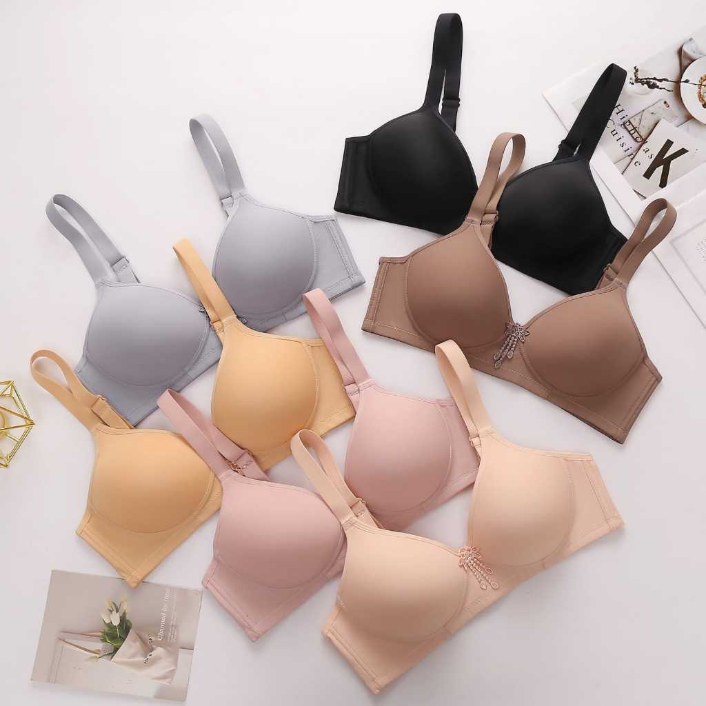 Promo Beli 3&1 Pcs Bra Wanita Tanpa Kawat , Bh Remaja ABG Hight Quality Nyaman Dipakai Setiap Hari