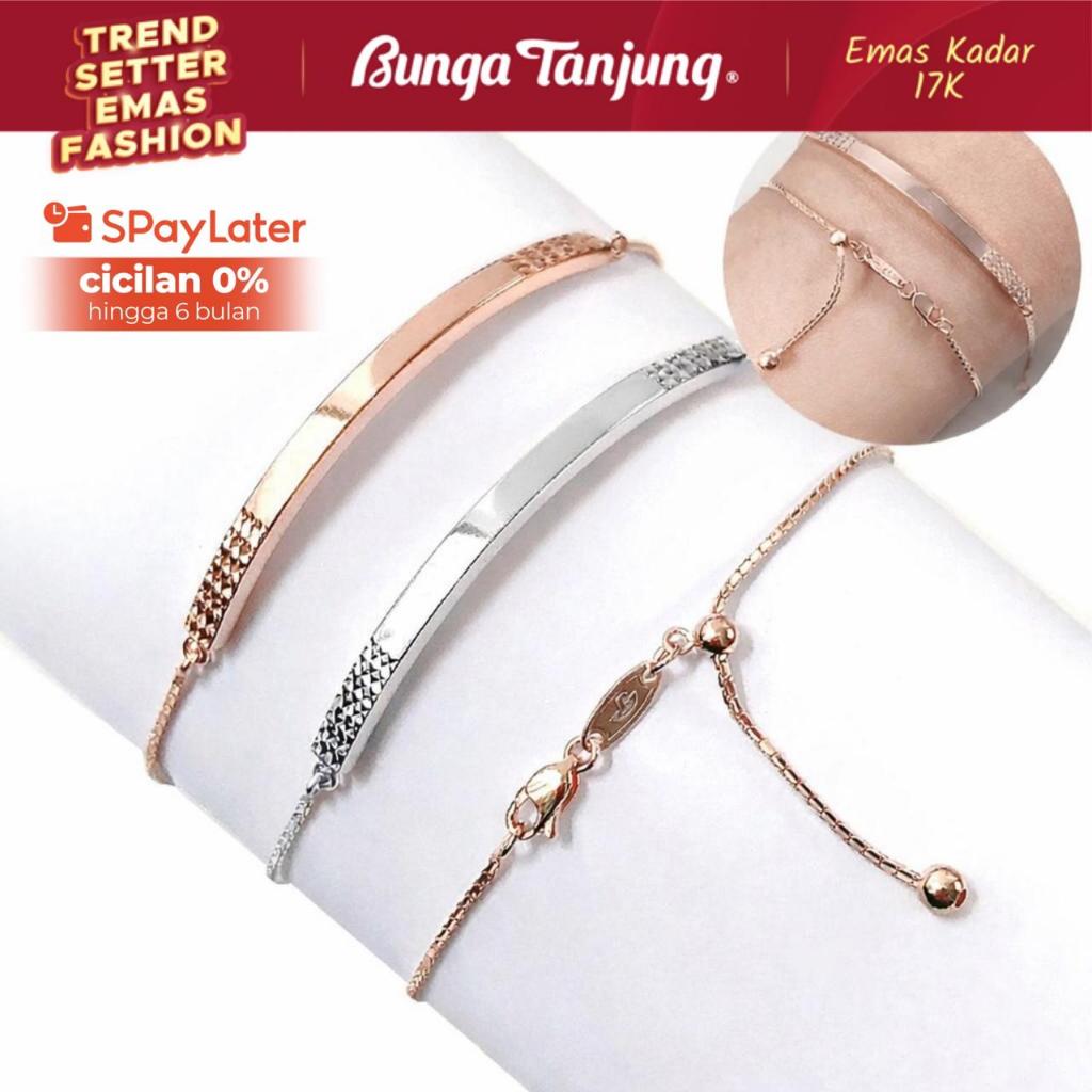 GELANG SERUT PLAT - EMAS 17K - BUNGA TANJUNG GOLD