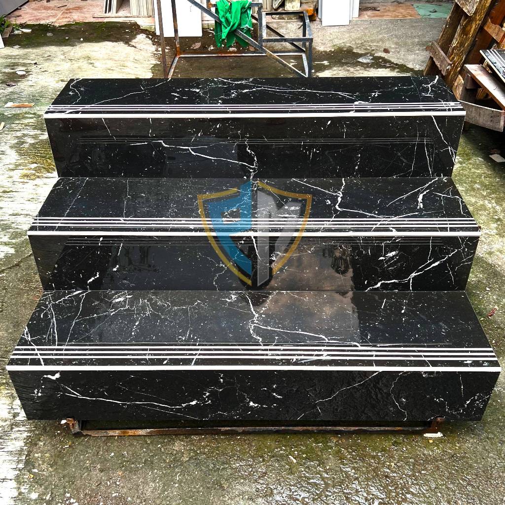 GRANIT TANGGA HITAM CORAK PUTIH