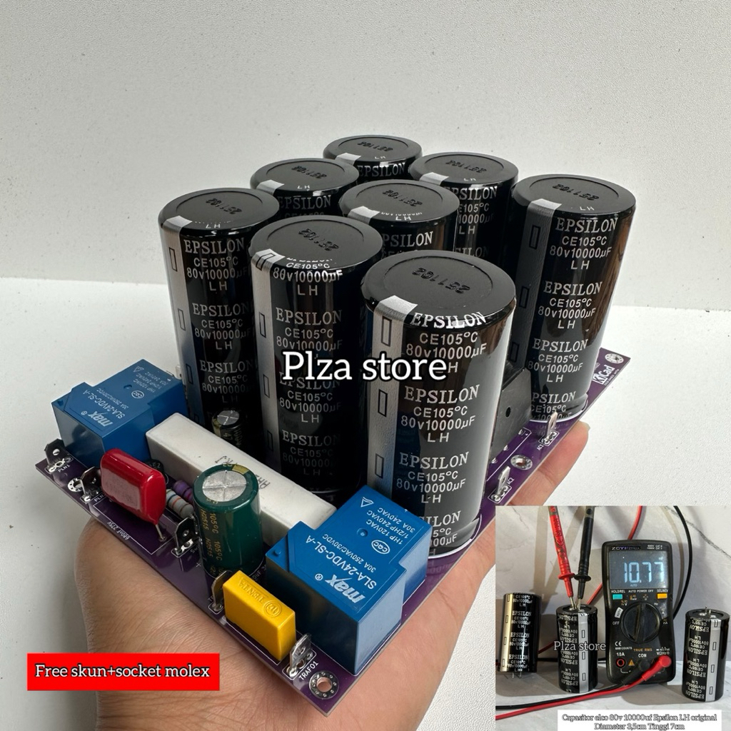 Psu class AB 8 elco 80v 10000uf Epsilon kualitas super joss Lengkap Softstart dobel relay dan psu si
