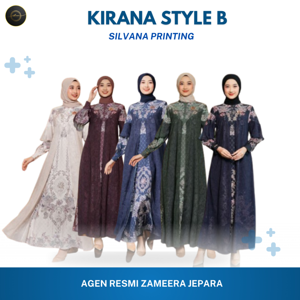 ZAMEERA KIRANA SARIMBIT coupel dress mom kids silvana printing premium