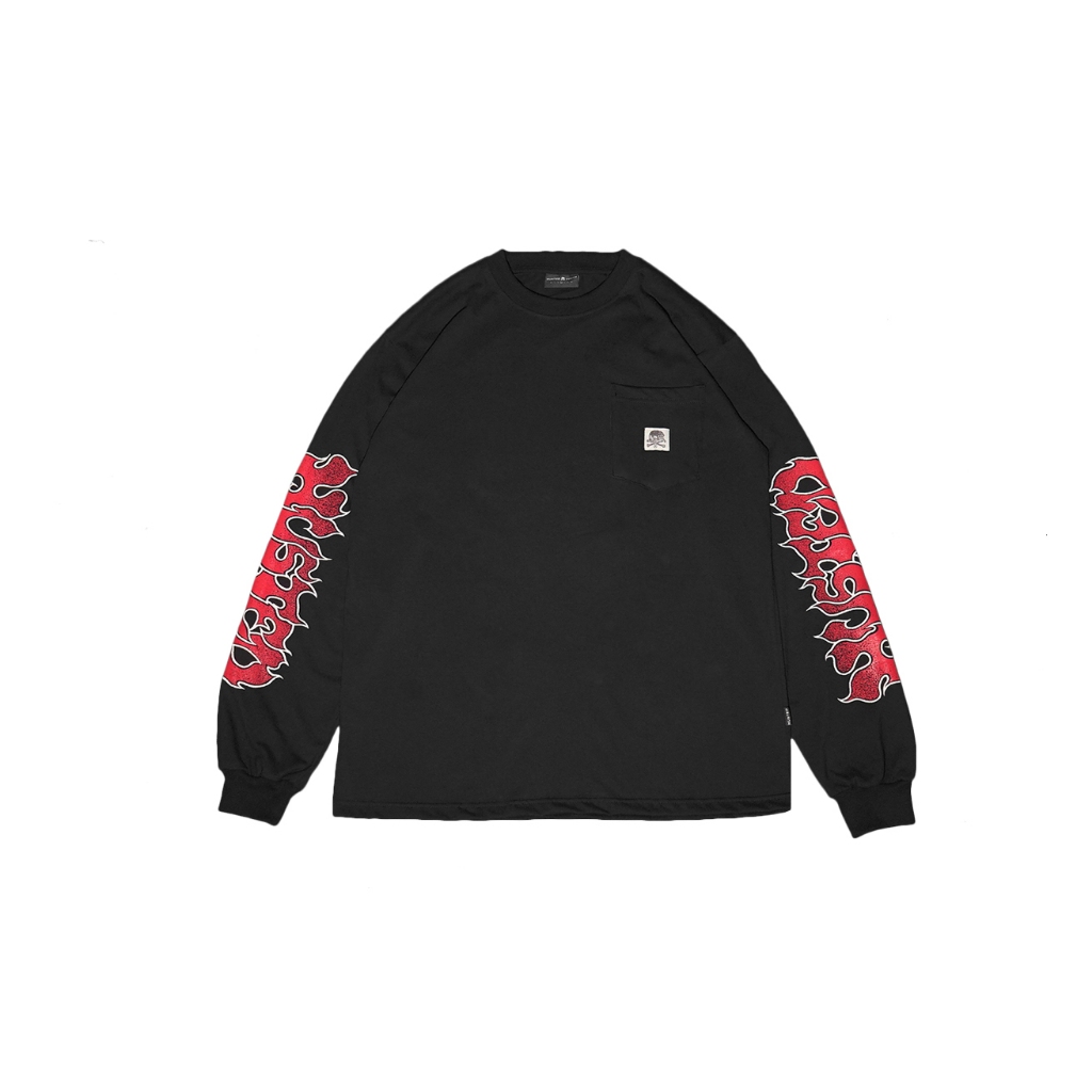 HUSTED KAOS LENGAN PANJANG PIRODAS BLACK LONGSLEEVE