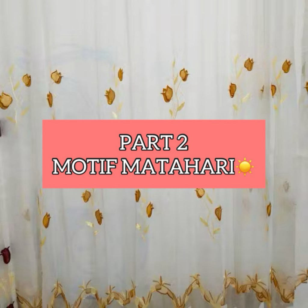 [LENYS]PART 2 MATAHARI Vitrase bordir bunga tulip/vitras gorden/dalaman/motif warna abu vitrace tran