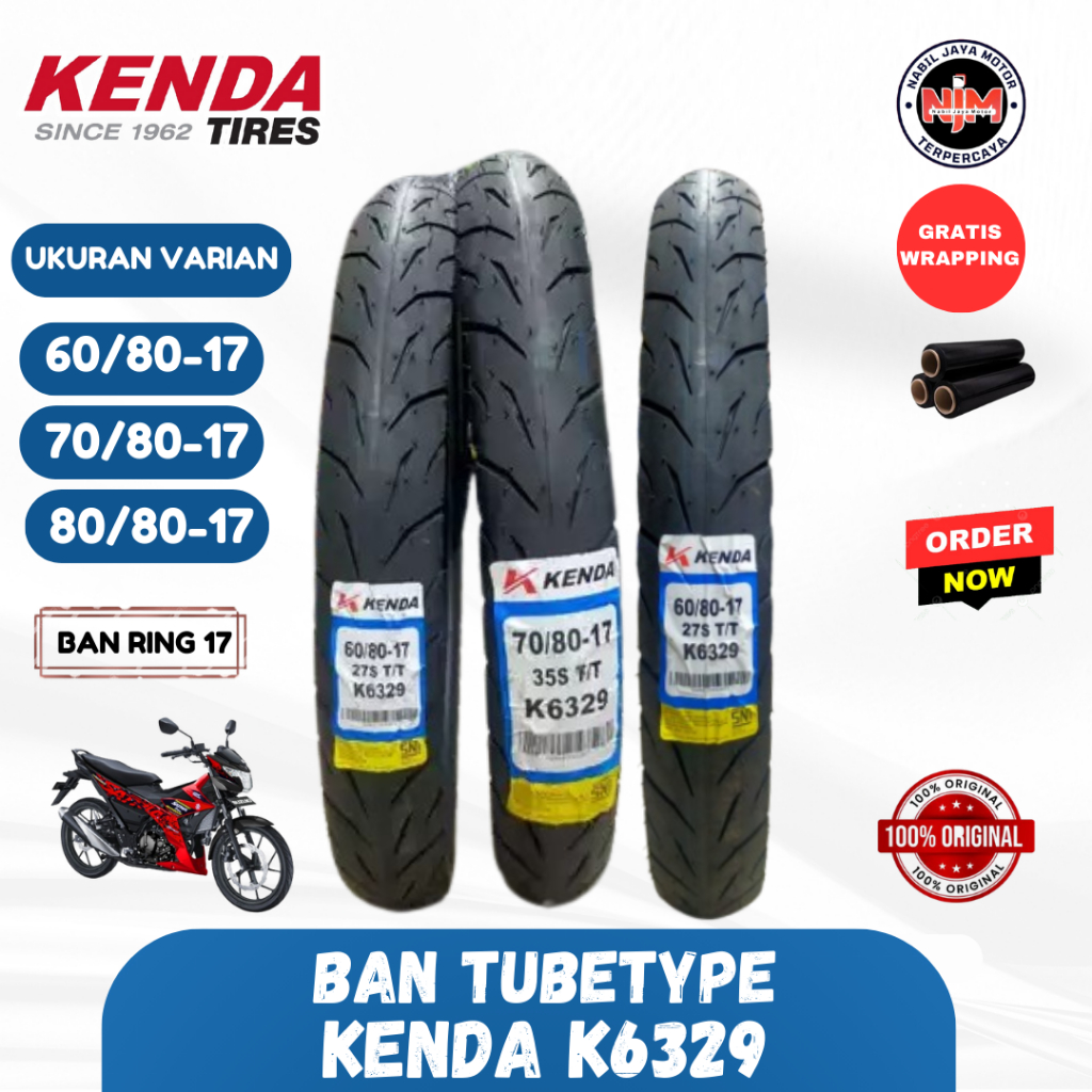 Promo Ban Kenda Racing Soft K6329 Tt Ring 17 Ukuran 70/80 60/80 ( 60 80 70 80 17 )
