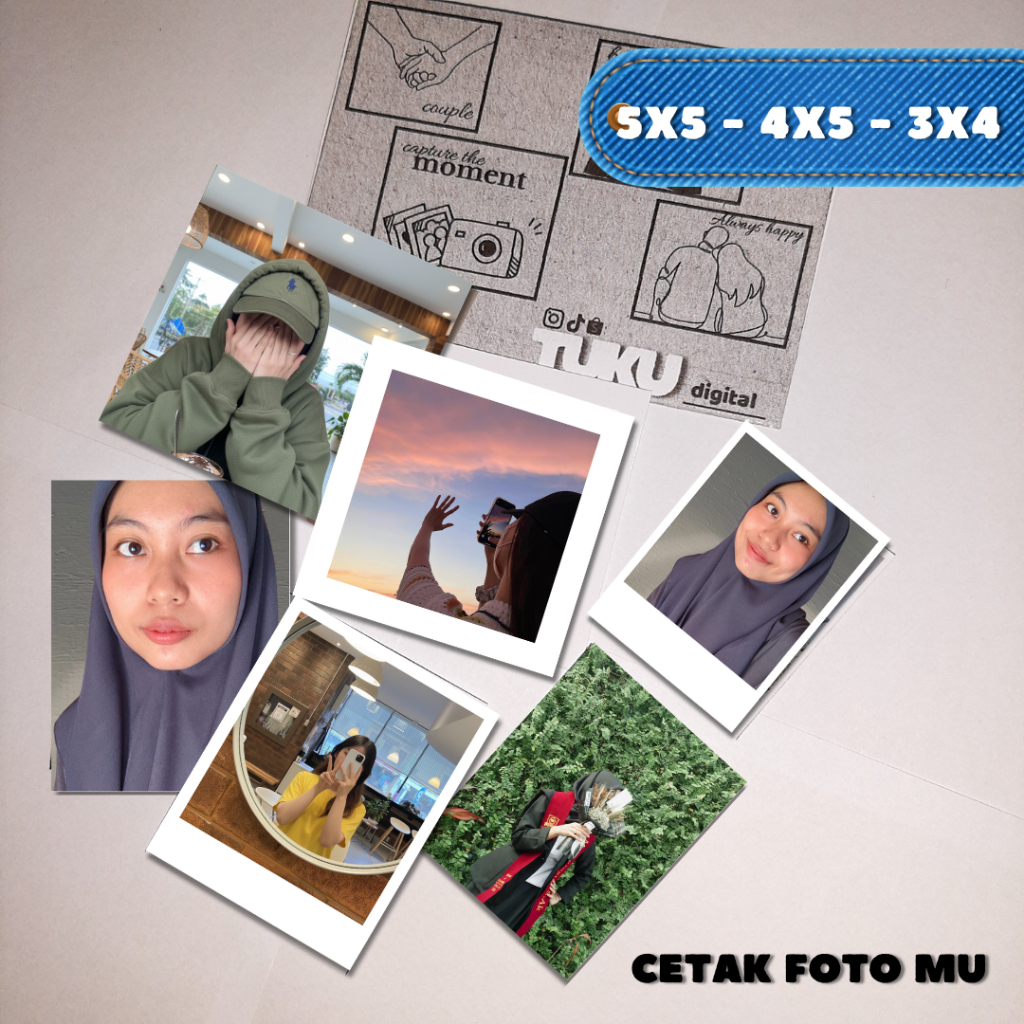 (Bisa COD) CETAK FOTO 5X5 - CETAK FOTO 4X5 - CETAK FOTO 3X4 -  GLOSSY PHOTO PAPER - DESAIN SENDIRI
