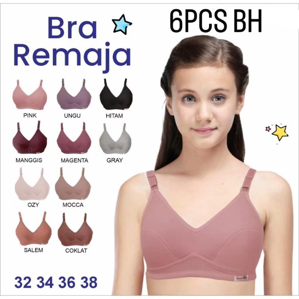 6pcs BH REMAJA / SPORT BRA TANPA BUSA / BH WANITA ANAK SMP SMA