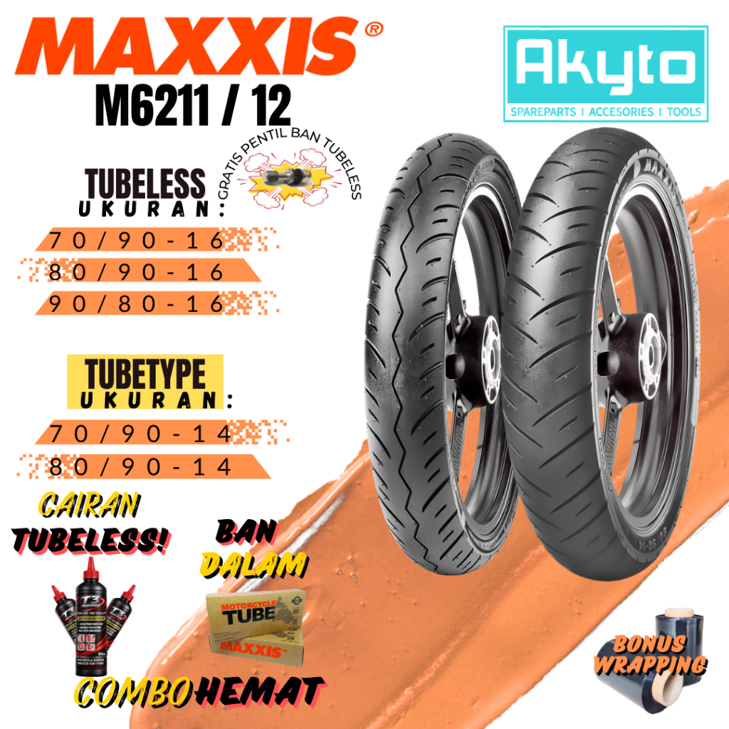 BAN MAXXIS M6211 / M6212 TUBELESS (R16) / TUBETYPE (R14) / BAN MOTOR RING 16 / BAN R16 / BAN HARIAN 
