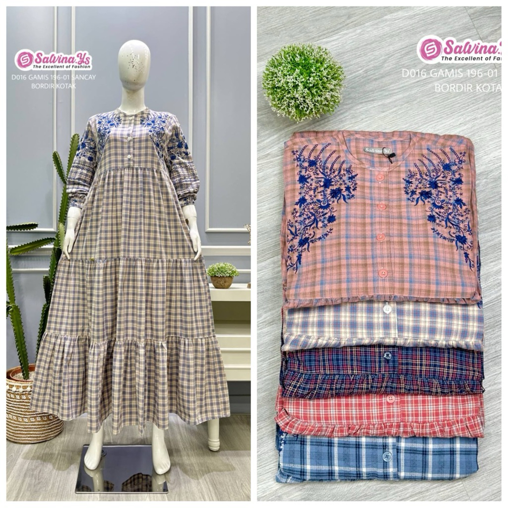 gamis katun triset bordir by salvina ys