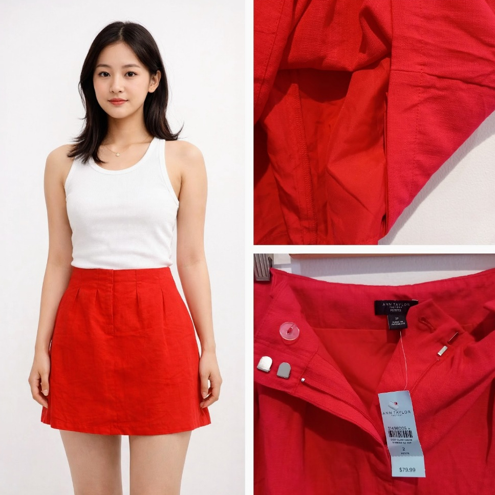 ANN TAYLOR LOFT MINI SKIRT ORIGINAL SISA EKSPOR - ROK MINI MEWAH