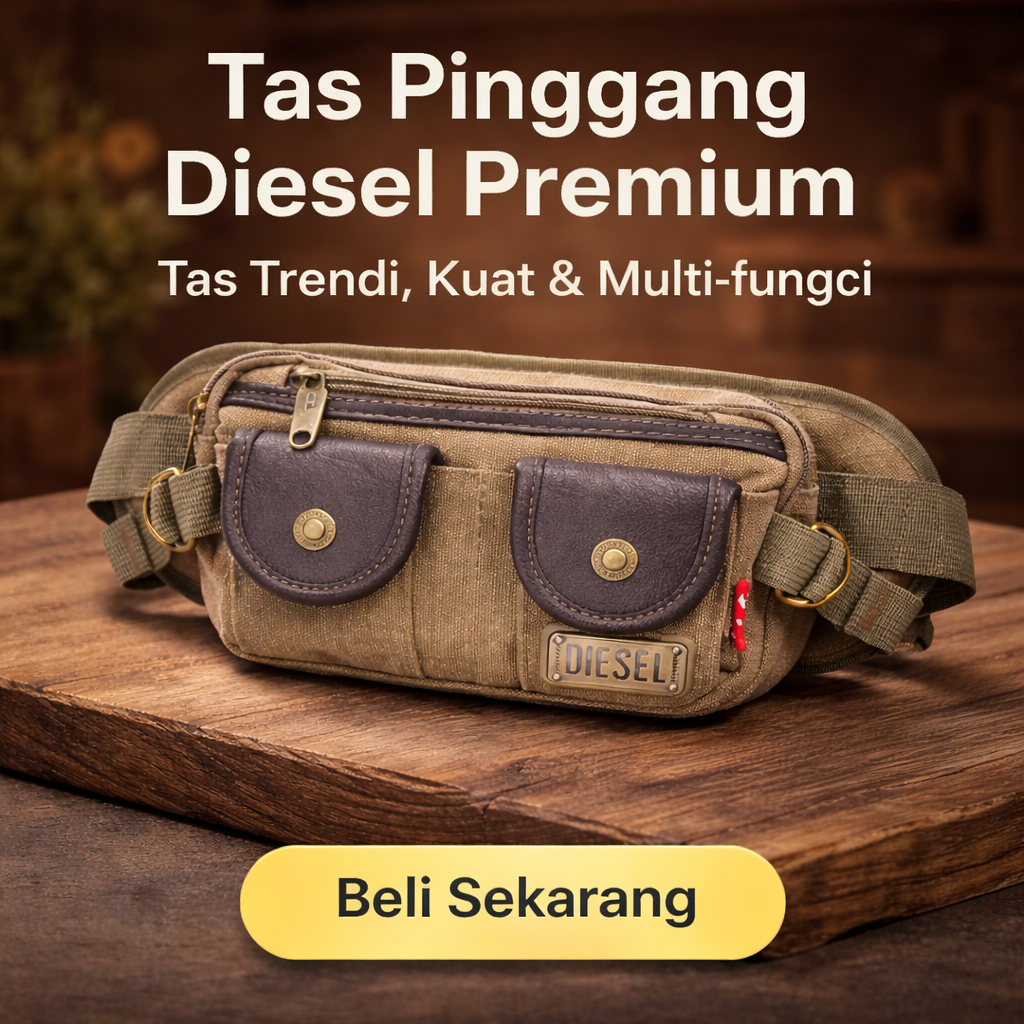 Waist Bag Tas Pinggang Kanvas TasCruiser 7601-9 – Tas Pinggang Outdoor Sport & Traveling Casual Unis