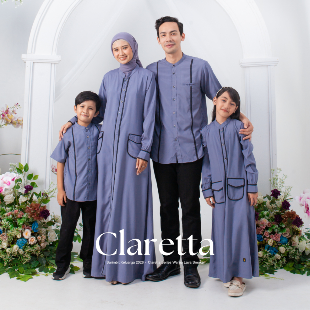 Sarimbit Keluarga Claretta ( Blue Denim ) / Baju couple keluarga / Sarimbit Keluarga Syar'i / Baju m