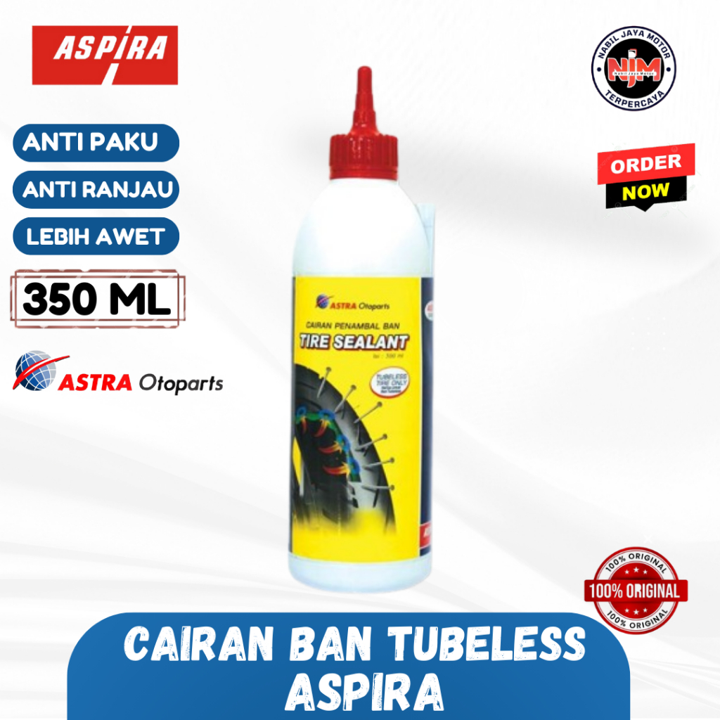 Cairan Ban Tubeless Anti Bocor Tyre Sealant 350 ml ASPIRA / WG