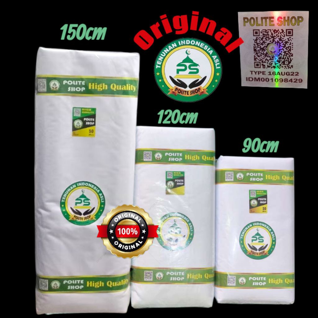 Kain kafan Polite Shop Lebar 150cm 120cm 90cm - Kain kafan 1 roll - Kain kafan tebal - kain kagan pr