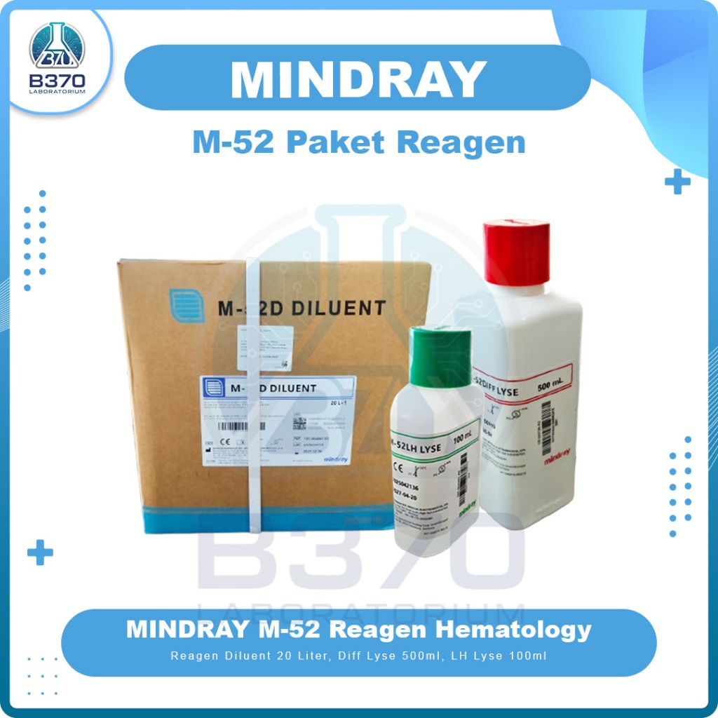 Paket Promo Reagen Hematology Mindray 5 diff M52/ diff lyse M-52, LH Lyse M-52, Diluent M52