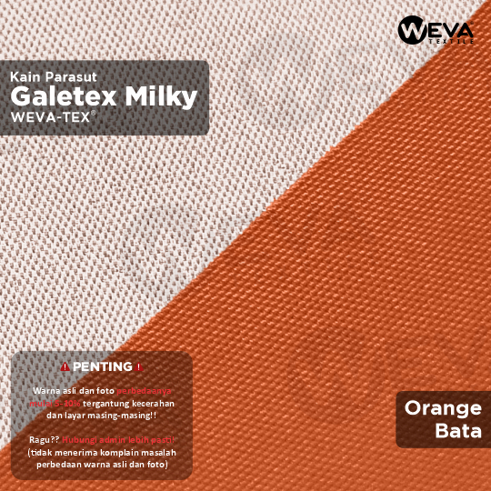 GALETEX MILKY Bahan Kain Taslan Milky Orange Bata 23 Weva Textile Kain Jaket Parasut Waterproof