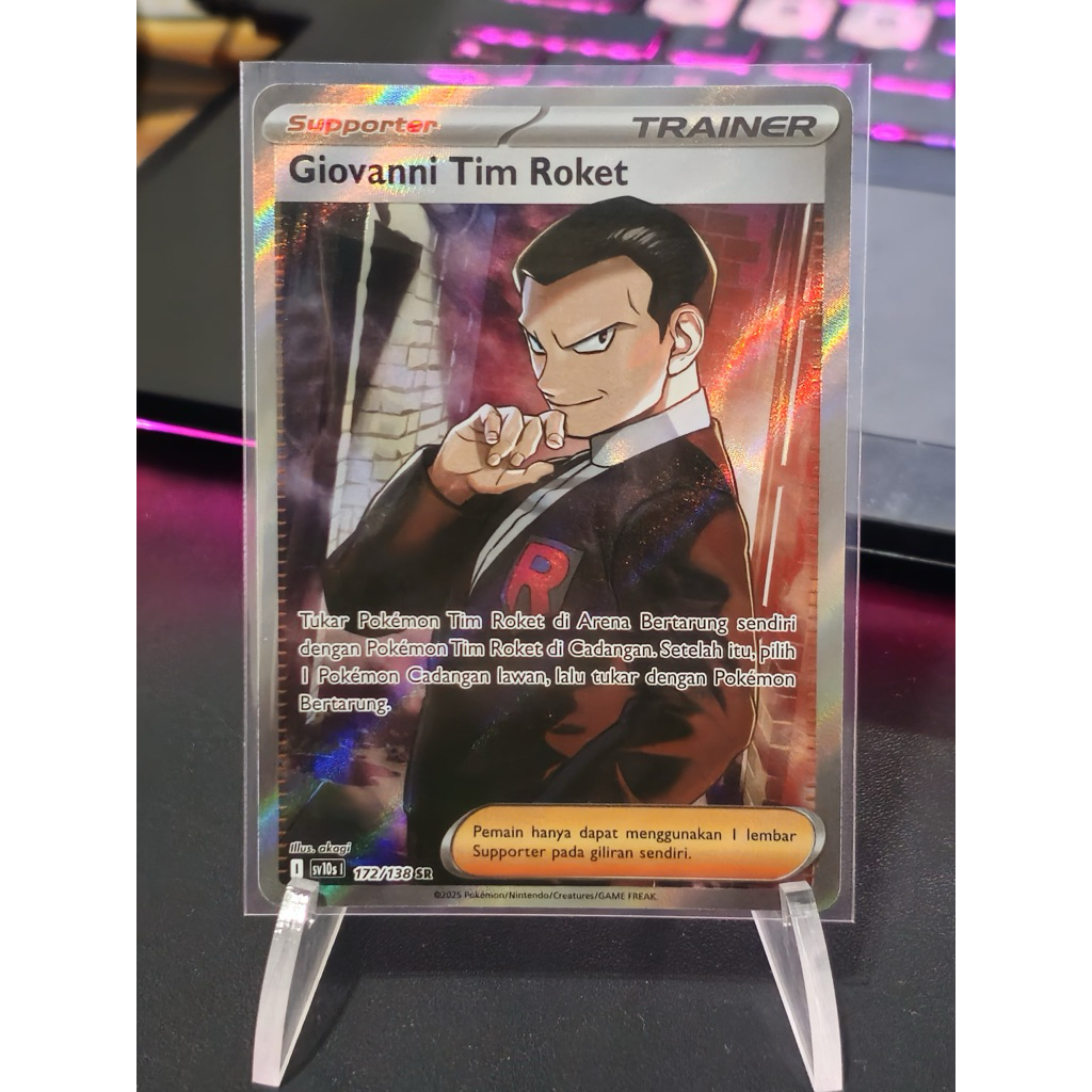 Pokemon TCG Indonesia sv10s Supporter Giovanni Tim Rocket 172/138 SR TRAINER