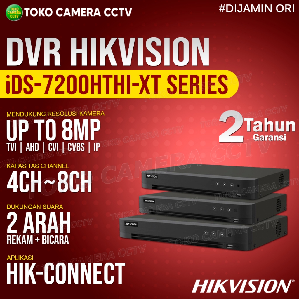 DVR HIKVISION iDS-7200HTHI-XT 8MP 4K RECORDER CCTV TURBO HD ACUSENSE H265
