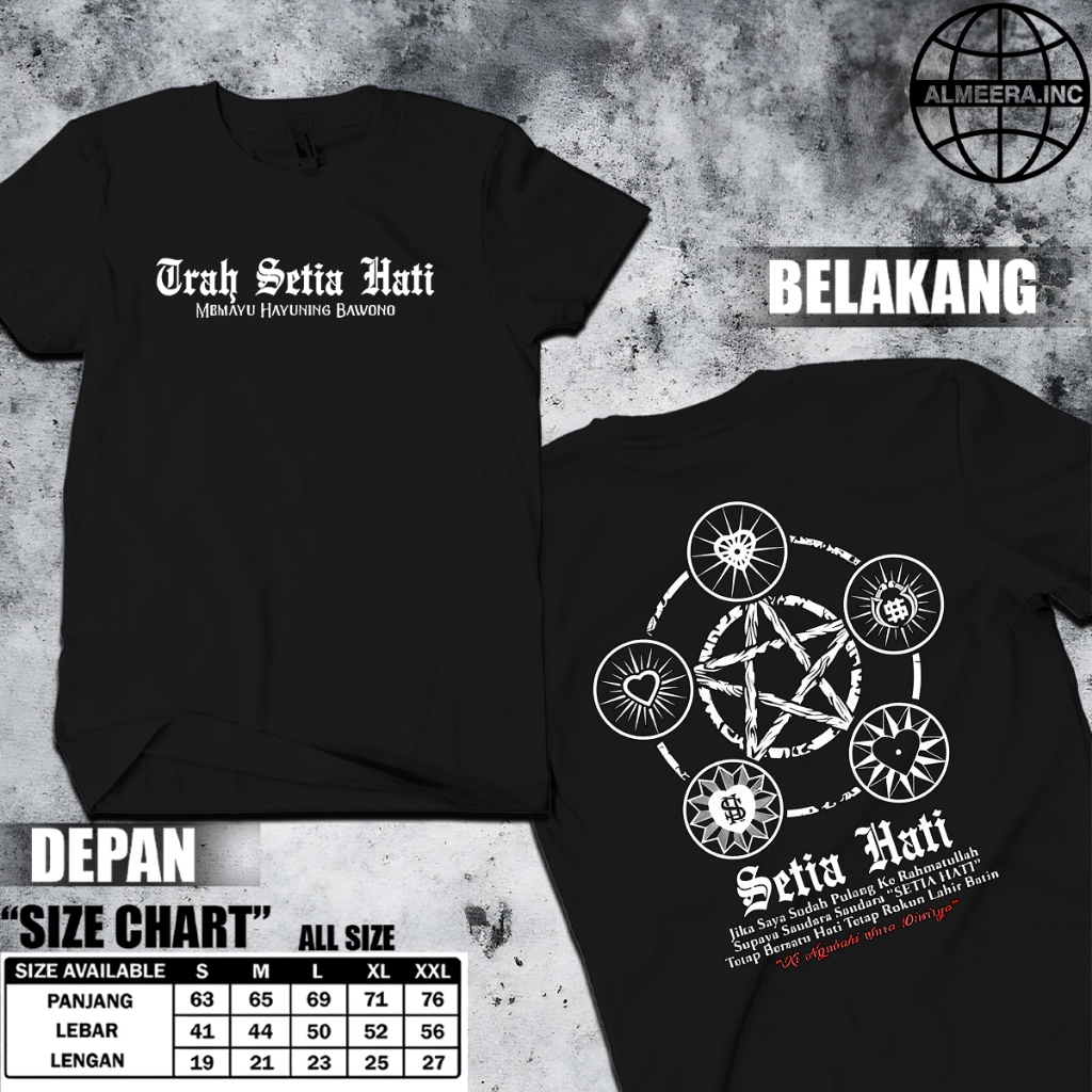Kaos Trah Setia Hati / Baju Perguruan Silat Setia Hati / Atasan Lengan Pendek Pria Wanita