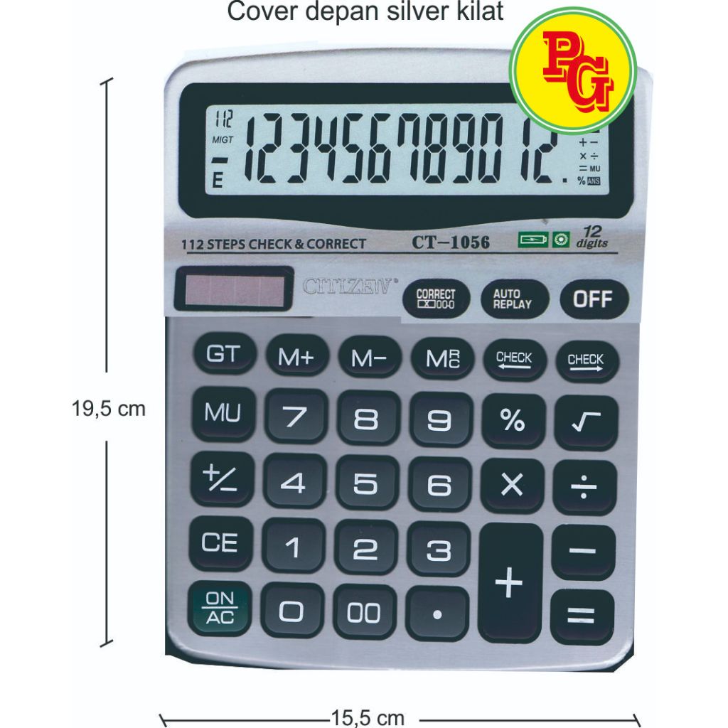 Kalkulator Citttzen CT-1056    Kelebihan kalkulator ini tombol ada karet pelindung tahan menekan dan