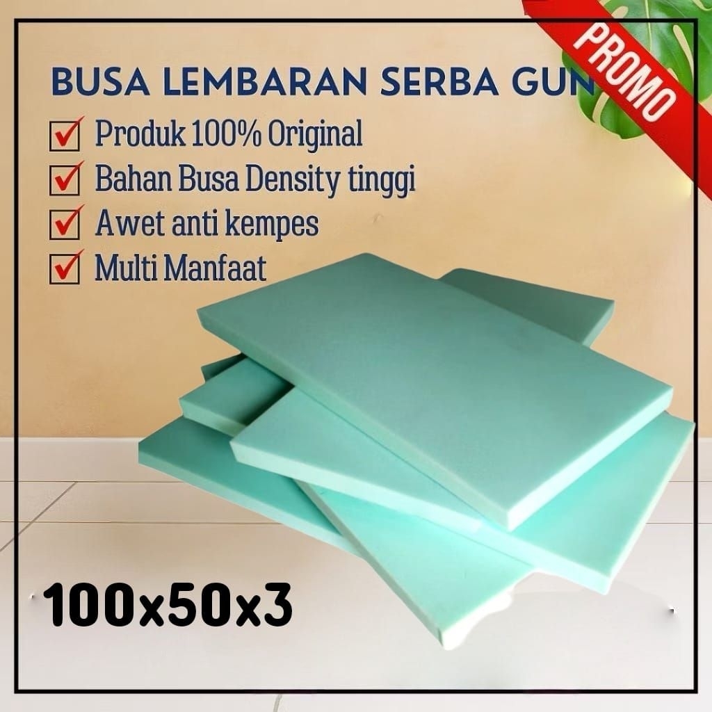busa lembaran ukuran 100x50x3cm busa mattras busa alas setrika busa serbaguna