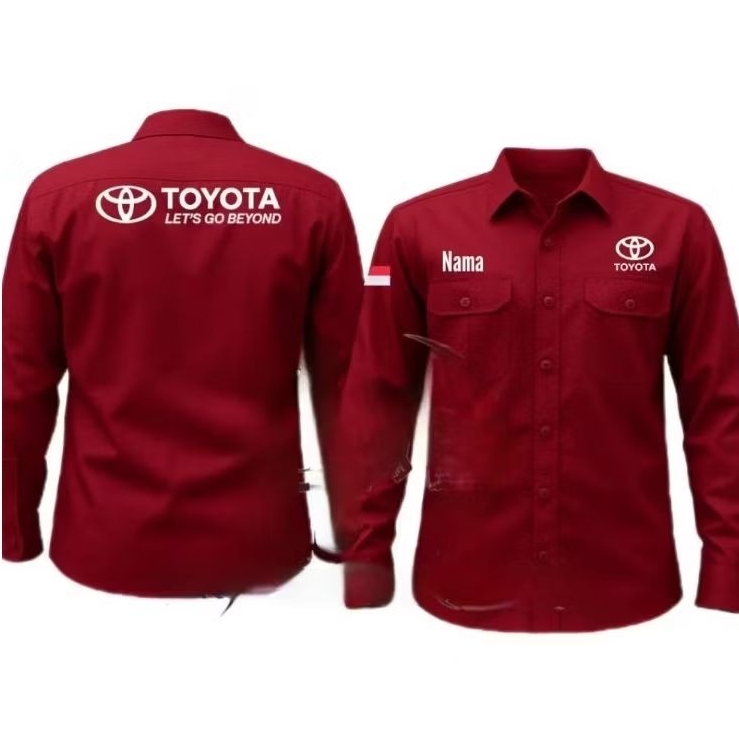 terbaru full bordir free nama kemeja Toyota baju Toyota seragam Toyota pdh Toyota pdl Toyota kemeja 