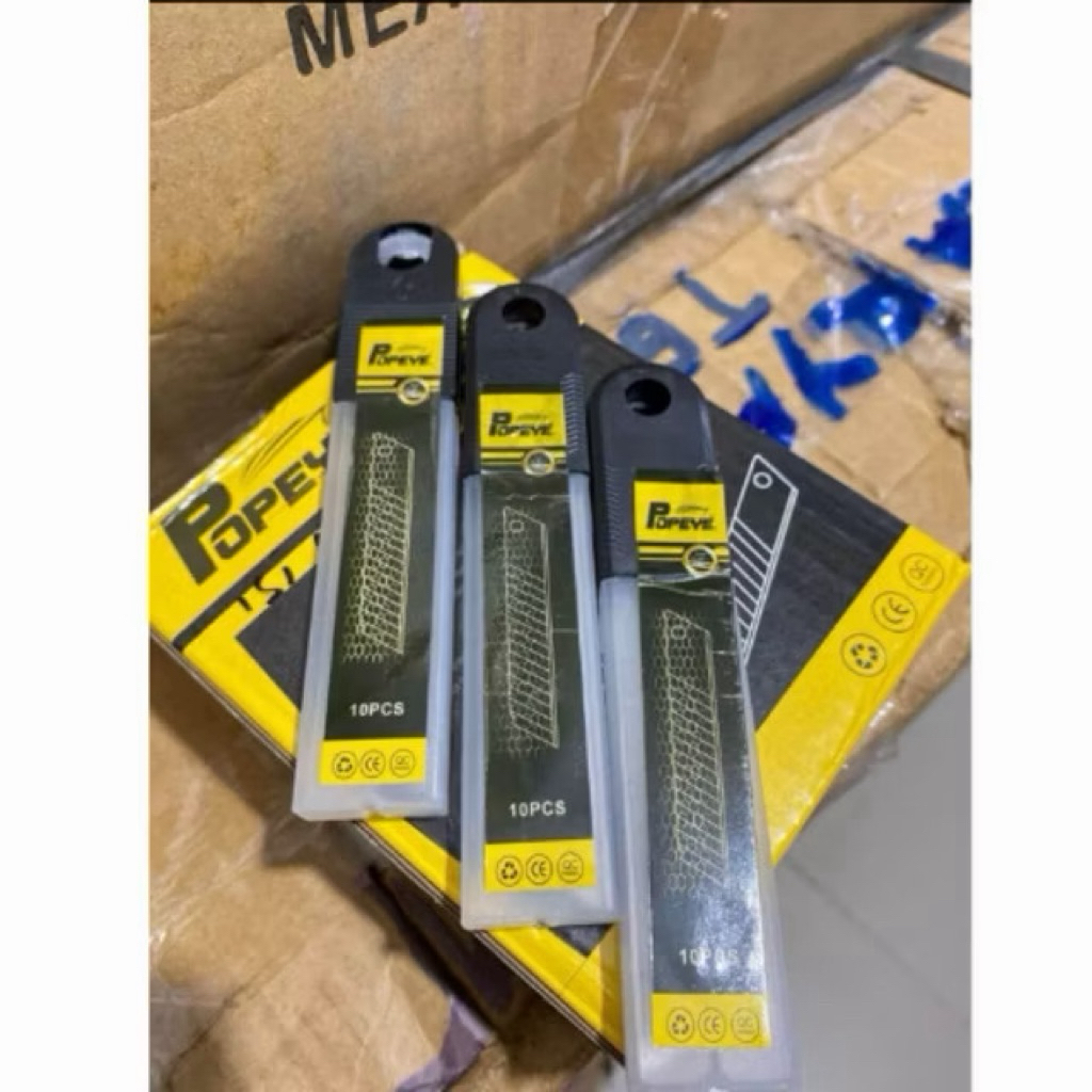 (1 DUS) ISI CUTTER BESAR POPEYE / MATA PISAU CUTTER BESAR KUAT ISI 100 BUAH