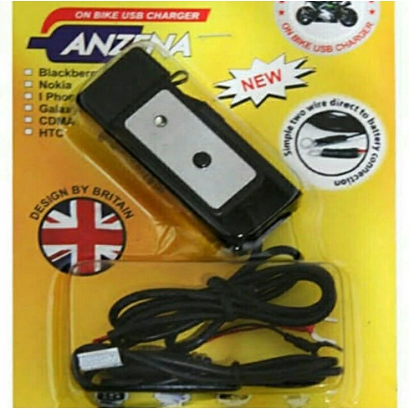 ANZENA Anti Air Charger HP untuk Motor TOMBOL ON/OFF