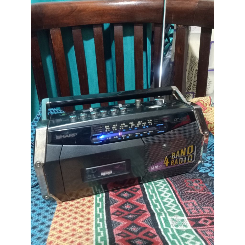 mini compo radio tape sharp QT-222 antik jadul normal siap bernostalgia