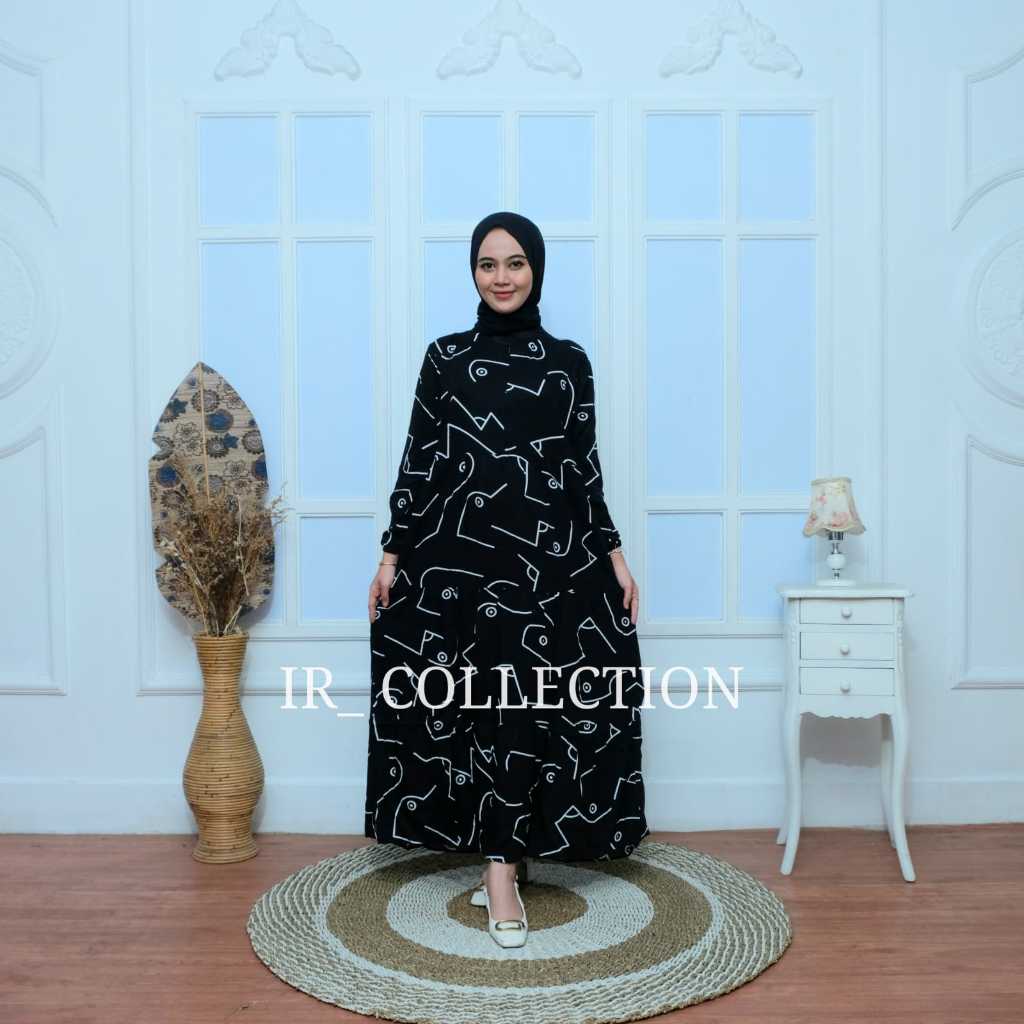 Gamis Rayon Viscose Motif Ada JUMBO LD 110 PJ 130 Promo Harga Grosir Murah