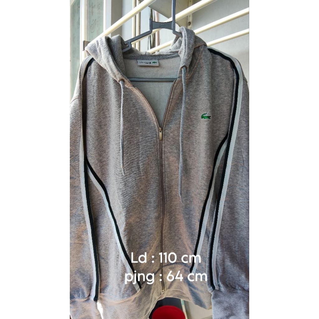 Preloved Jaket  Lacoste Hoodie Grey