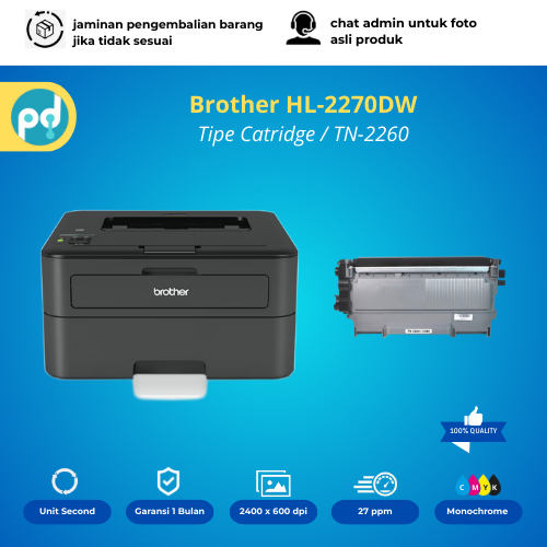 Printer Laser Brother HL-2270DW Bekas - Auto Duplex & Wireless WiFi