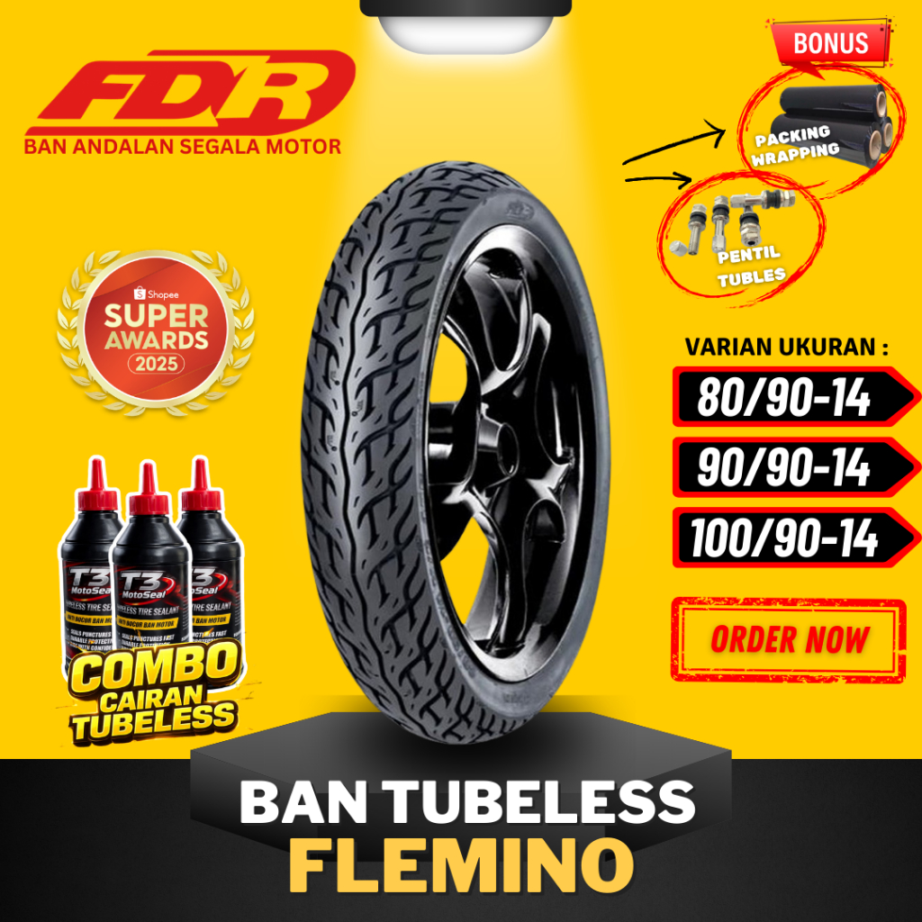 [READY COD] BAN FDR FLEMINO RING 14 / ( 80/90-14 / 90/90-14 / 100/90-14 ) BAN FDR TUBELESS TUBLES RI