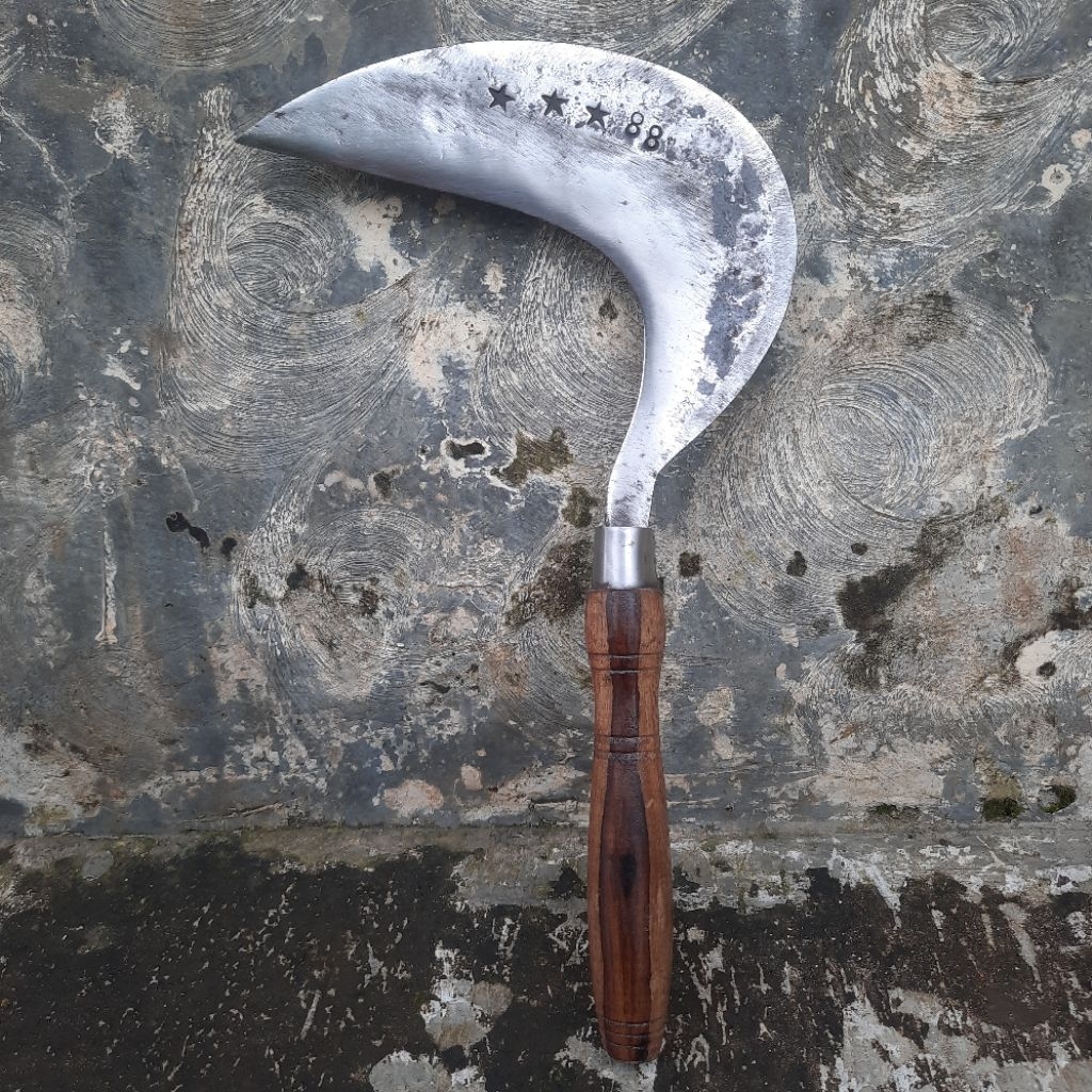 Arit Rumput & Padi Asli Baja Gagang Kayu Sonokeling