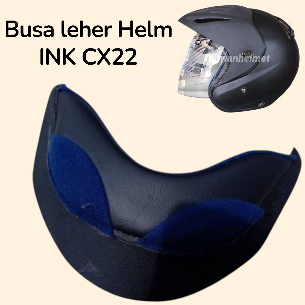 Busa Leher Helm INK CX22 Warna Biru Navy dan Hitam Bantalan CX 22