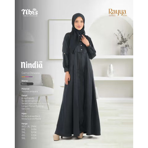 READY STOCK GAMIS DEWASA NIBRAS NINDIA GAMIS LEBARAN 2026 GAMIS  Sky Silk VARIASI LAYER GAMIS KONDAN