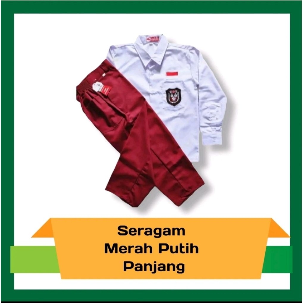 Set seragam SD Merah Putih, Celana Pramuka dan Jilbab Putih