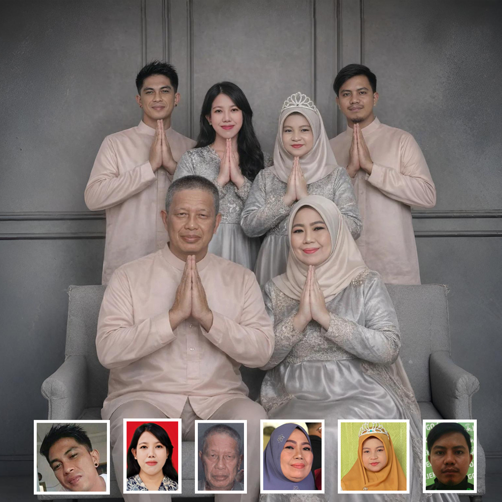 Jasa edit foto keluarga / karikatur / full body/ ganti wajah / baju adat / baju ASN / foto wisuda