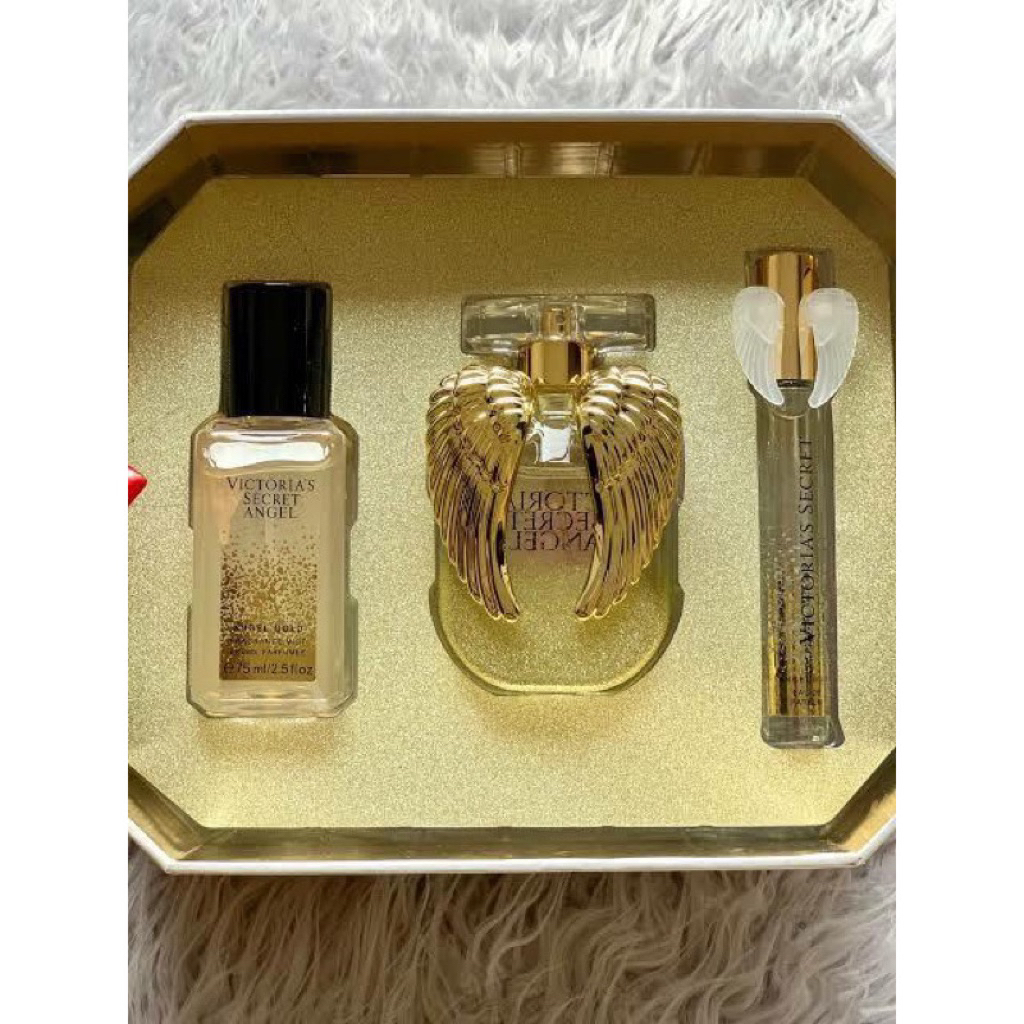 Victoria secret angel gold gift set box segel original