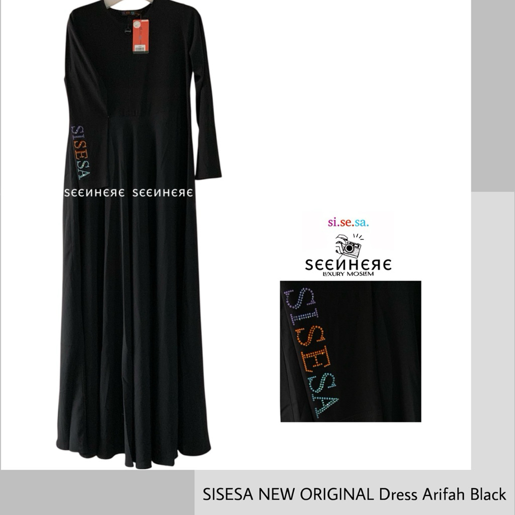 SISESA NEW ORIGINAL GUARANTEED - Dress Arifah Black Big Swarovski (size.98/141)