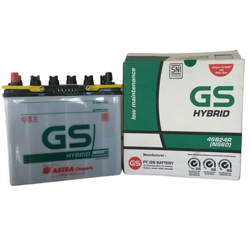 Aki Mobil 12V 45Ah GS Hybrid NS60L / NS60R | Aki Hybrid | PRODUK ASLI 100% ORIGINAL