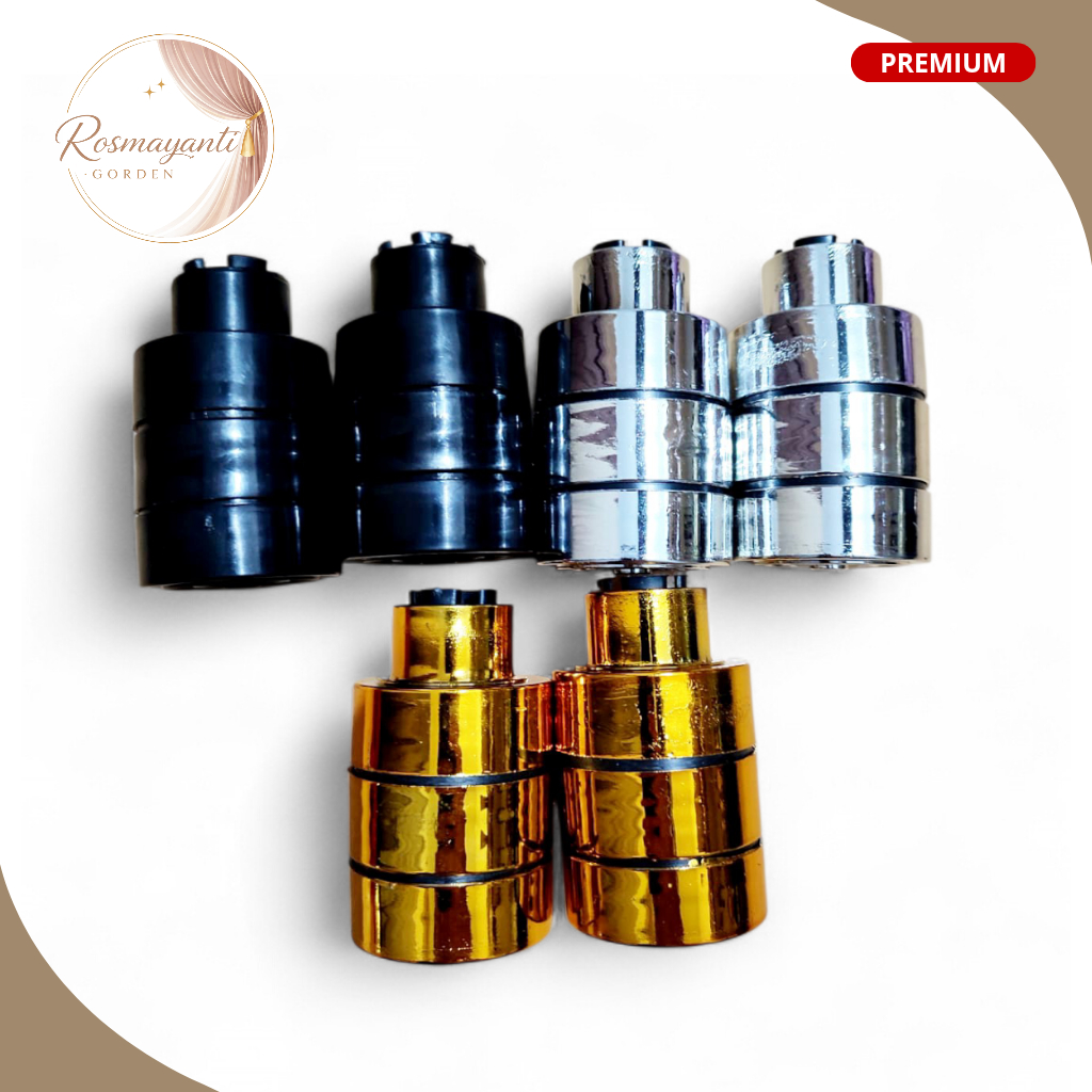 Bracket Gorden Besi Soka + Tutup Besi Soka | Kaki Penyangga Gorden Minimalis Gold Silver Hitam